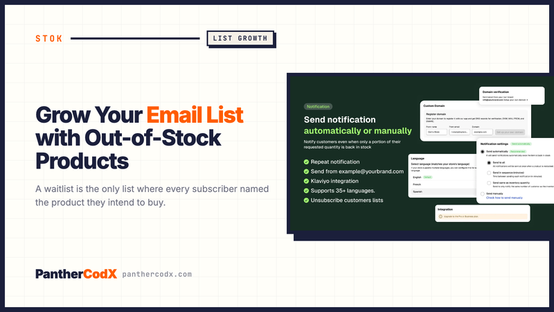 Grow Your Email List with Out-of-Stock Products — PantherCodX guide cover