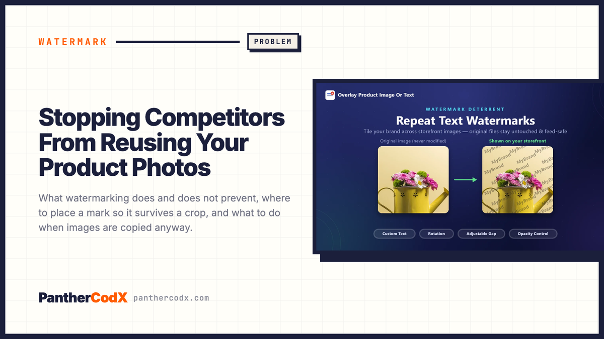 Stopping Competitors From Reusing Your Product Photos — PantherCodX guide cover