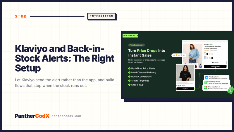 Klaviyo and Back-in-Stock Alerts: The Right Setup — PantherCodX guide cover