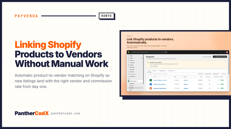 Linking Shopify Products to Vendors Without Manual Work — PantherCodX guide cover
