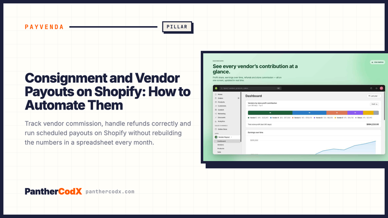 Consignment and Vendor Payouts on Shopify: How to Automate Them — PantherCodX guide cover