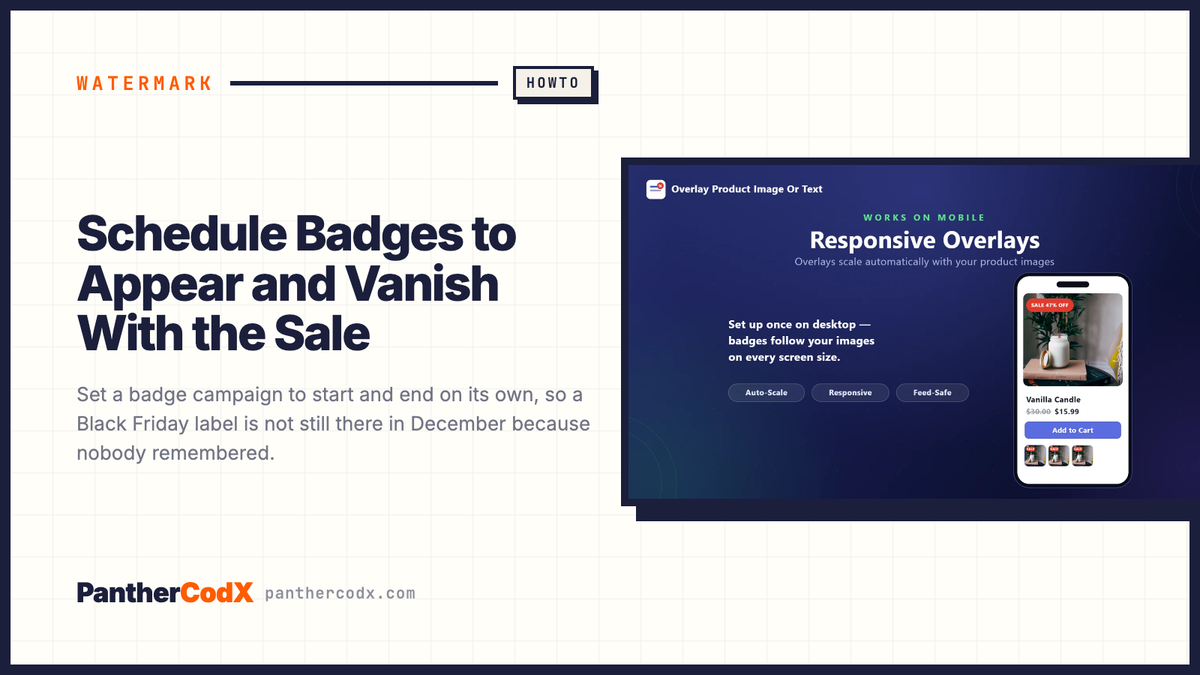 Schedule Badges to Appear and Vanish With the Sale — PantherCodX guide cover