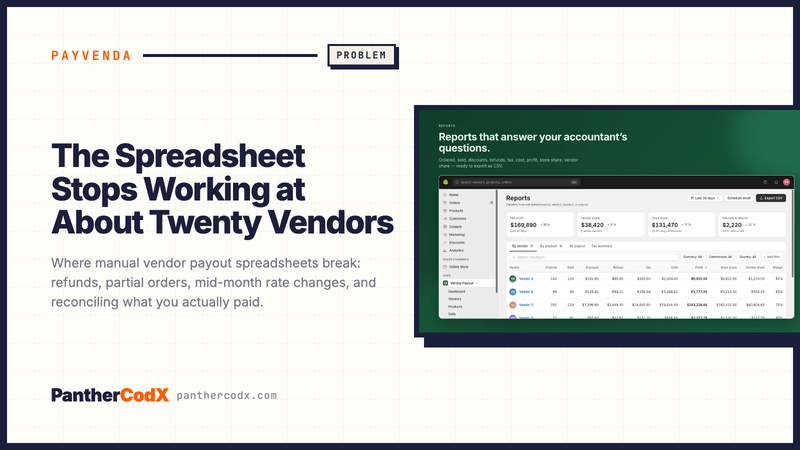 The Spreadsheet Stops Working at About Twenty Vendors — PantherCodX guide cover