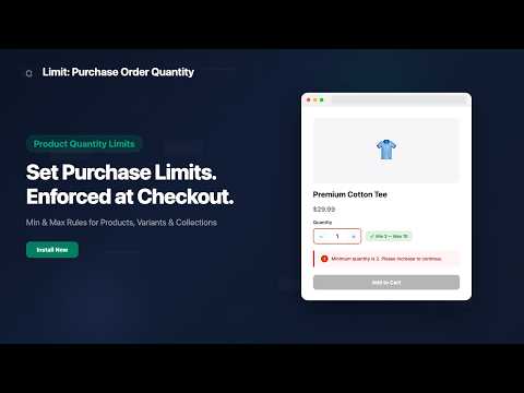Limit: Purchase Order Quantity